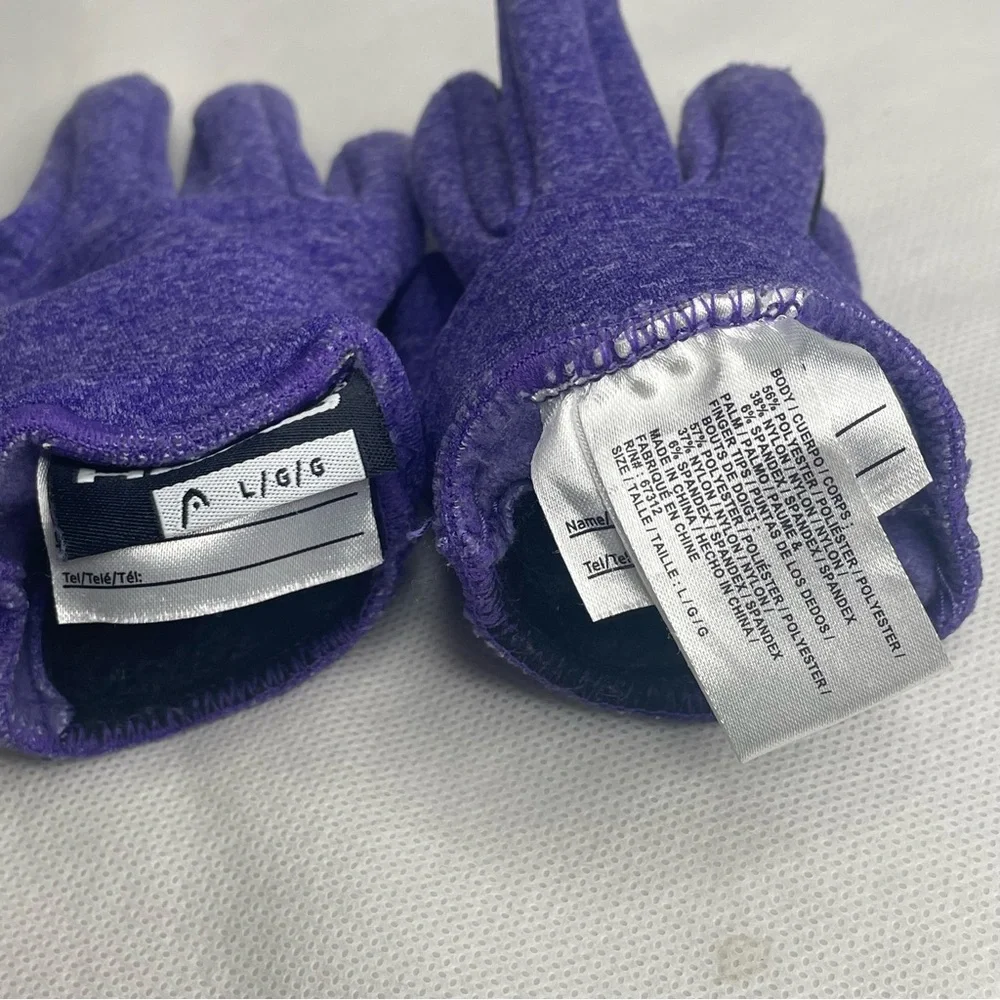 HEAD Touchscreen Gloves Youth Size Large Grape Juice Purple Insulated Skiing